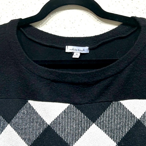 White Birch Black Sweater with White Diamond Pattern - Picture 2 of 4